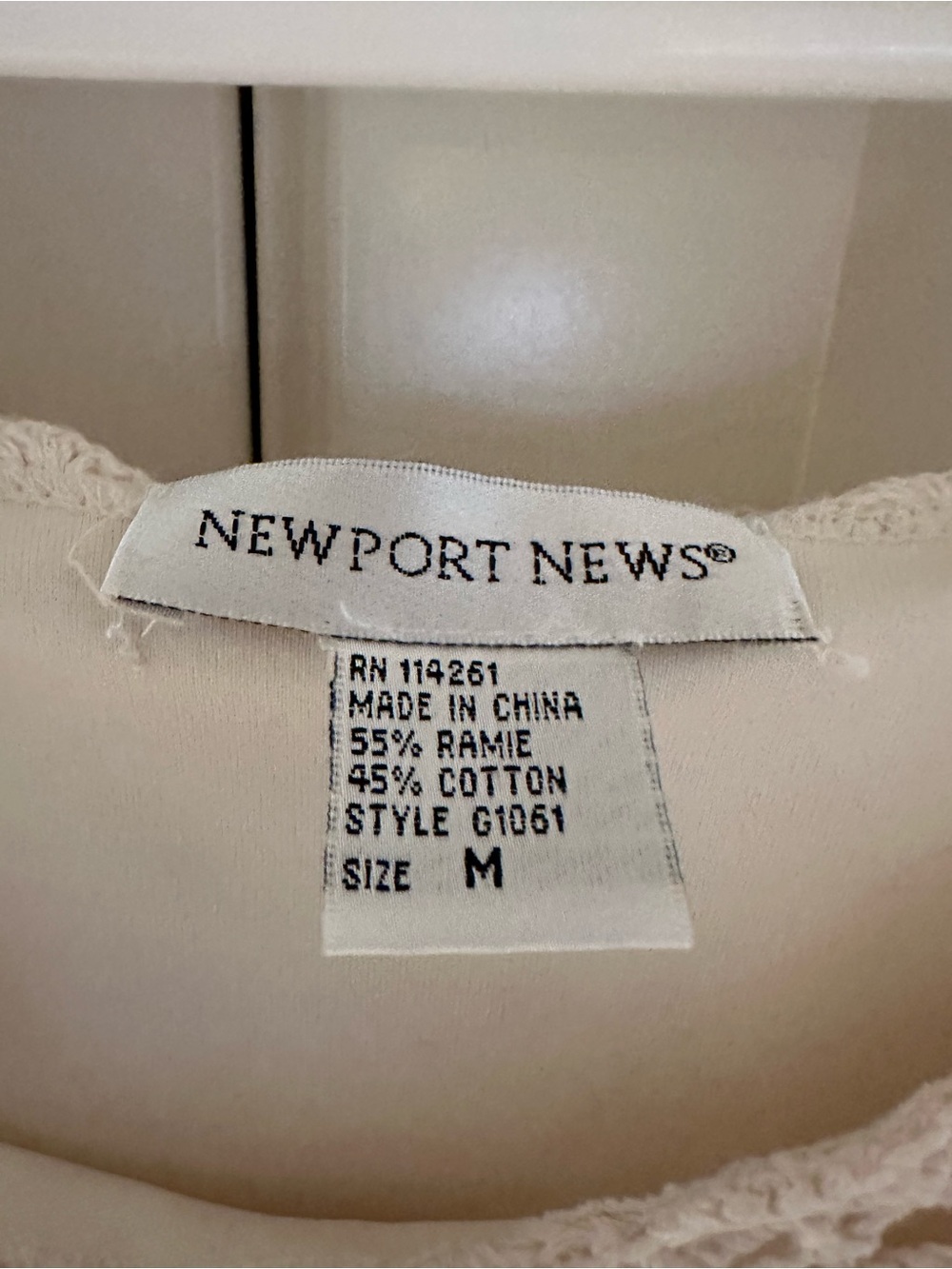 Vintage Newport News Cream Crochet Knit Maxi Dress Boho Y2K M - Picture 3 of 5